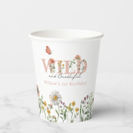 Waterverf Kleine Wildbloem 1e verjaardag Papieren Bekers