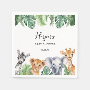 Waterverf Kleine Wilde Safari Baby Shower Servet