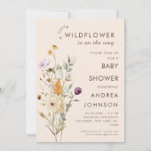 Waterverf Kleine wilderbloem Botanische Baby showe Kaart (Voorkant)