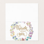 Waterverf Kleine Wildflower Meadow krans Visitekaartje (Buitenkant ongevouwen)