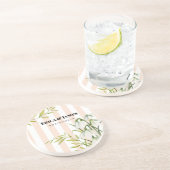 Waterverf Kleine witte sneeuwval en Laurel Zandsteen Onderzetter (Zijkant)