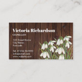 Waterverf Kleine witte sneeuwval Illustratie Visitekaartje (Achterkant)