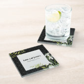 Waterverf Kleine witte sneeuwval & Laurel Damask Glazen Onderzetter (Schuin)