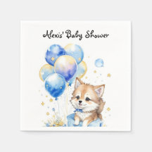Waterverf kleine Wolf Baby shower