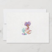 Waterverf Kleine Zeemeermin Baby shower Kaart (Achterkant)