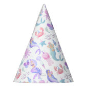 Waterverf kleine zeemeermin magische verjaardagsfe feesthoedjes (Links)