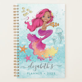 Waterverf kleine zeemeermin spiraalfoto-Planner Planner