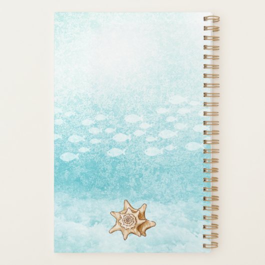 Waterverf kleine zeemeermin spiraalfoto-Planner Planner (Achterkant)