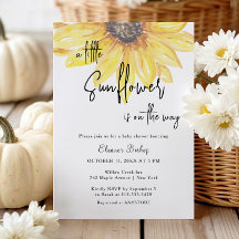 Waterverf Kleine Zonnebloem Baby Shower