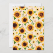 Waterverf Kleine Zonnebloem Meisje's 2e Verjaardag Kaart (Achterkant)