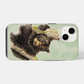 Waterverf - Kleine zwarte Beer Dierenkunst iPhone Hoesje (Achterkant horizontaal)