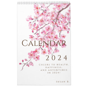 waterverf kleur bloemenkalender 2024 kalender