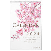 waterverf kleur bloemenkalender 2024 kalender (Hoes)