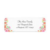 Waterverf Kleur Rozen Grensadres Etiket (Voorkant)