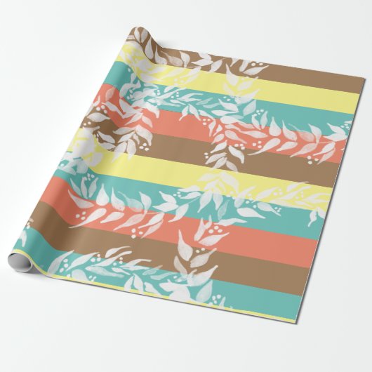 Waterverf kleurenblok met wielpatroon cadeaupapier (Uitgerold)