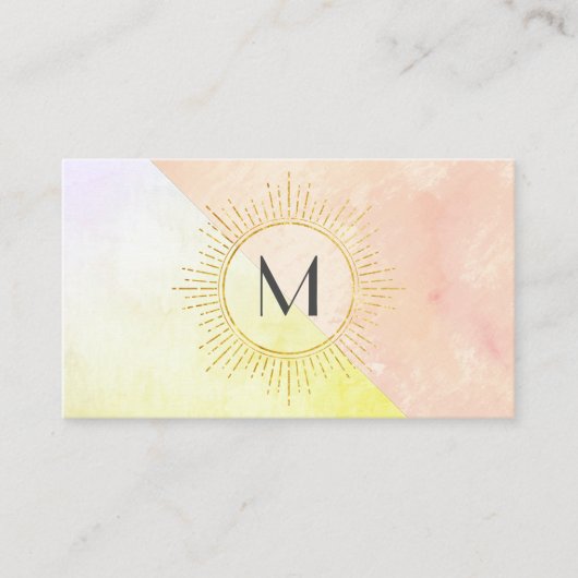 Waterverf kleurenblok verlicht element visitekaartje (Voorkant)