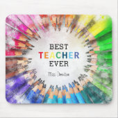 Waterverf-kleurencils | Beste leraar ooit Muismat (Voorkant)