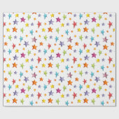 Waterverf kleurensterren cadeaupapier (Vlak)