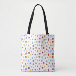 Waterverf kleurensterren tote bag