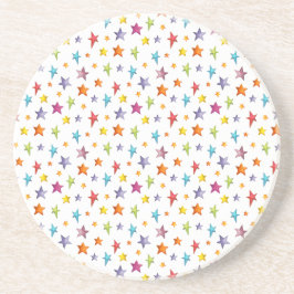 Waterverf: kleurensterren zandsteen onderzetter