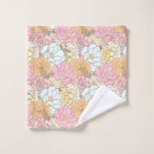 Waterverf Kleurig floreel patroon Bad Handdoek (Wasdoekje)