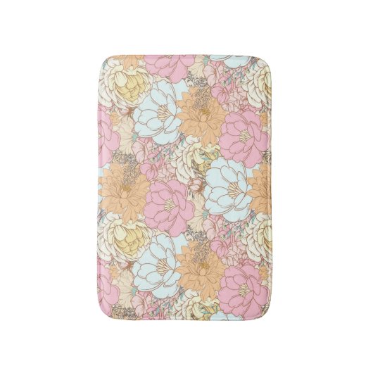 Waterverf Kleurig floreel patroon Badmat (Voorkant Verticaal)