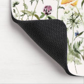 Waterverf Kleurige Wilde Bloementuin met Monogram Muismat (Hoek)