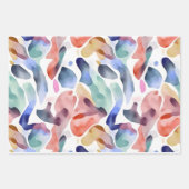 Waterverf kleurrijk abstract inpakpapier vel (Voorkant 3)