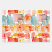 Waterverf kleurrijk abstract inpakpapier vel (Voorkant)