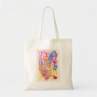 Waterverf Kleurrijk Bloemig Abstract Tote Bag