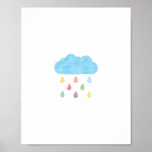 Waterverf kleurrijk cloud poster (Voorkant)