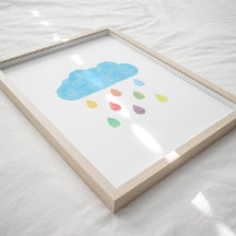 Waterverf kleurrijk cloud poster