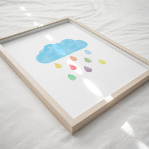 Waterverf kleurrijk cloud poster