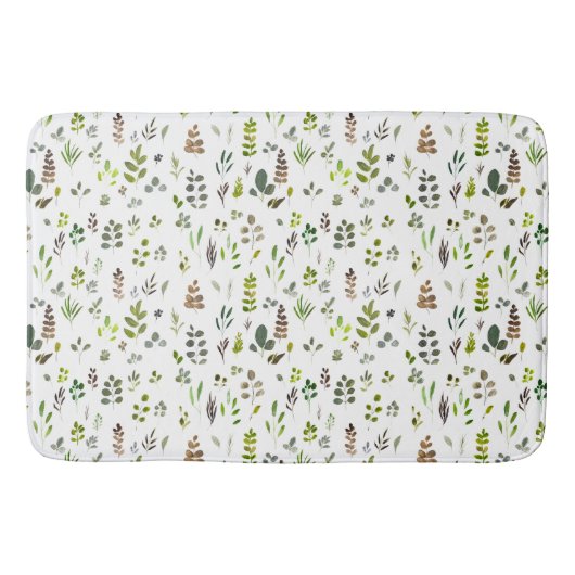 Waterverf kleurrijk Eucalyptus Leaves Patroon Badmat (Voorkant)