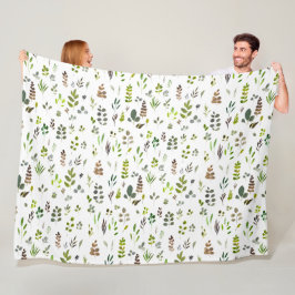 Waterverf kleurrijk Eucalyptus Leaves Patroon Fleece Deken