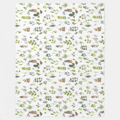 Waterverf kleurrijk Eucalyptus Leaves Patroon Fleece Deken (Voorkant)