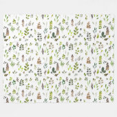 Waterverf kleurrijk Eucalyptus Leaves Patroon Fleece Deken (Voorkant (Horizontaal))