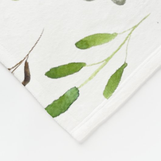 Waterverf kleurrijk Eucalyptus Leaves Patroon Fleece Deken (Hoek)