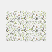 Waterverf kleurrijk Eucalyptus Leaves Patroon Fleece Deken (Voorkant (Horizontaal))