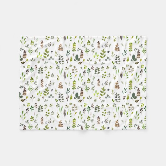 Waterverf kleurrijk Eucalyptus Leaves Patroon Fleece Deken (Voorkant (Horizontaal))