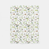 Waterverf kleurrijk Eucalyptus Leaves Patroon Fleece Deken (Voorkant)