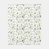 Waterverf kleurrijk Eucalyptus Leaves Patroon Fleece Deken (Voorkant)