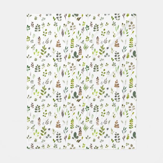 Waterverf kleurrijk Eucalyptus Leaves Patroon Fleece Deken (Voorkant)