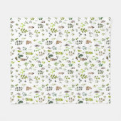 Waterverf kleurrijk Eucalyptus Leaves Patroon Fleece Deken (Voorkant (Horizontaal))