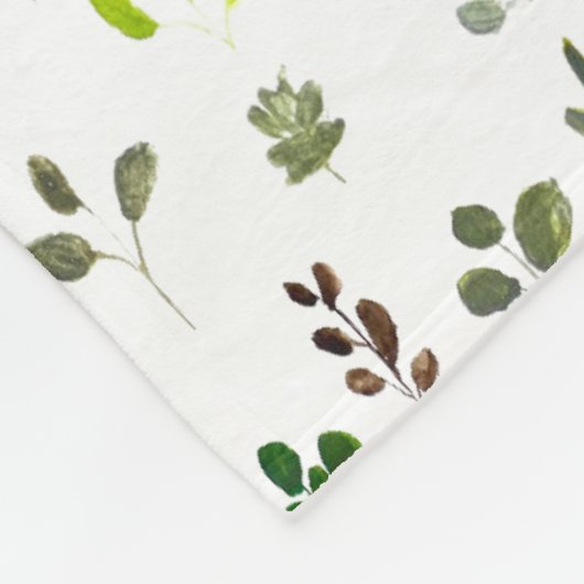 Waterverf kleurrijk Eucalyptus Leaves Patroon Fleece Deken (Hoek)
