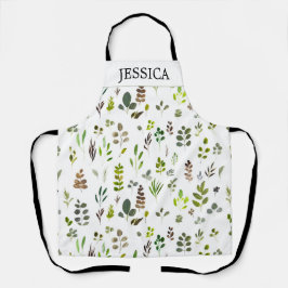 Waterverf kleurrijk Eucalyptus Leaves Patroon Schort