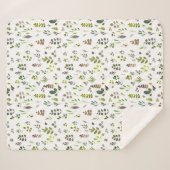 Waterverf kleurrijk Eucalyptus Leaves Patroon Sherpa Deken (Voorkant (horizontaal))