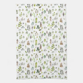 Waterverf kleurrijk Eucalyptus Leaves Patroon Theedoek (Verticaal)