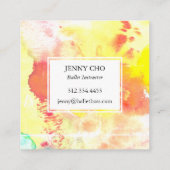 Waterverf kleurrijk getextureerd schilderij in noo vierkante visitekaartje (Achterkant)