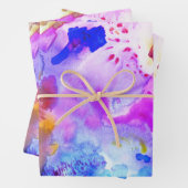 Waterverf kleurrijk getextureerd schilderij levend inpakpapier vel (In situ)